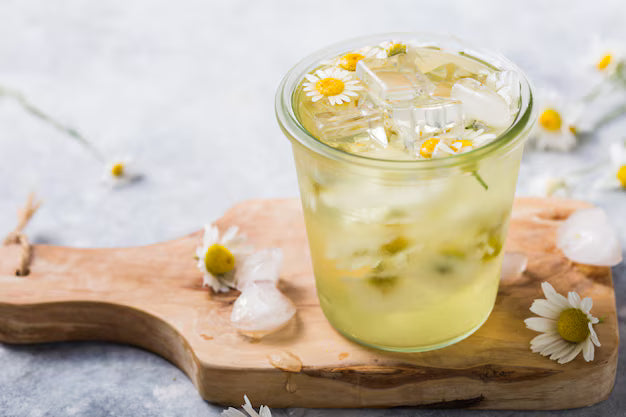 Chamomile sparkling tea crafted for a refreshing gourmet beverage experience